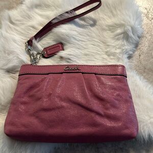 COACH Pink Wristlet w/ Keychain